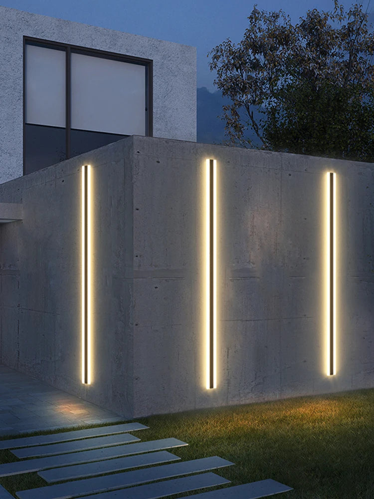 Lumiara – Modern Long LED Outdoor Wall Lamp (Waterproof IP65, Black)