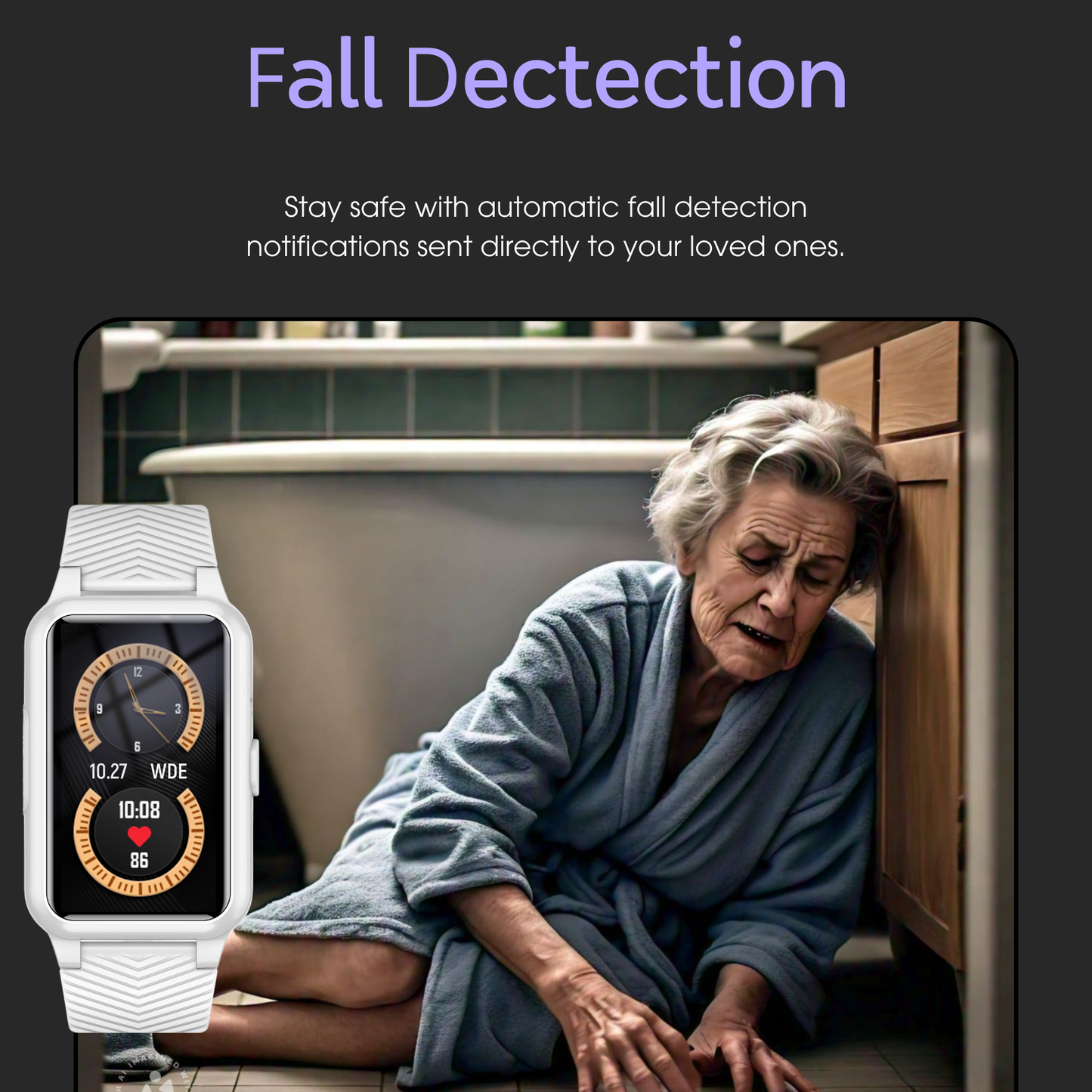 4G Senior Fall Detection Smartwatch with GPS & SOS Alerts – Bricodil BCD74298