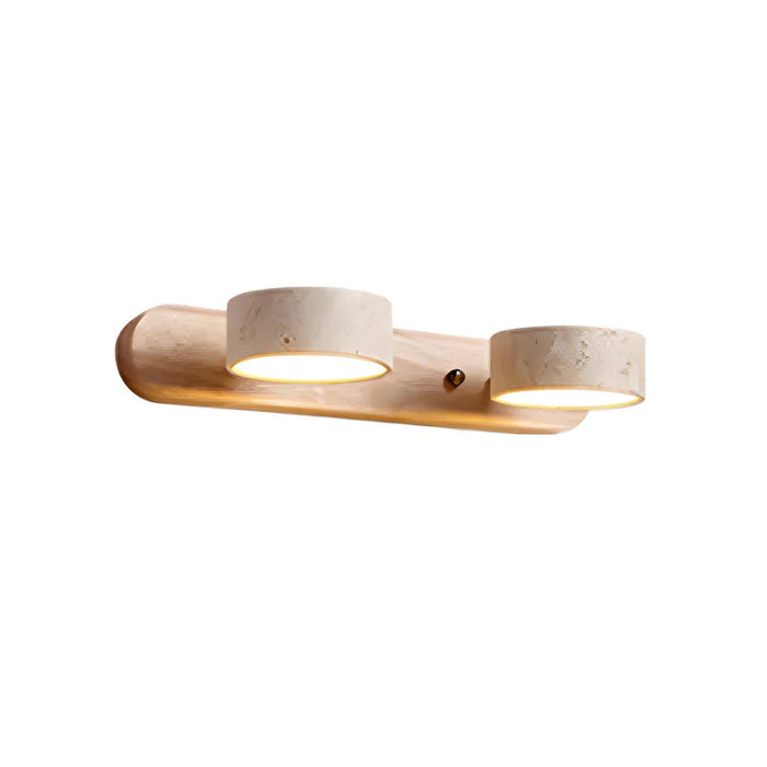 LumaStone – Nordic Travertine & Wood LED Wall Lamp