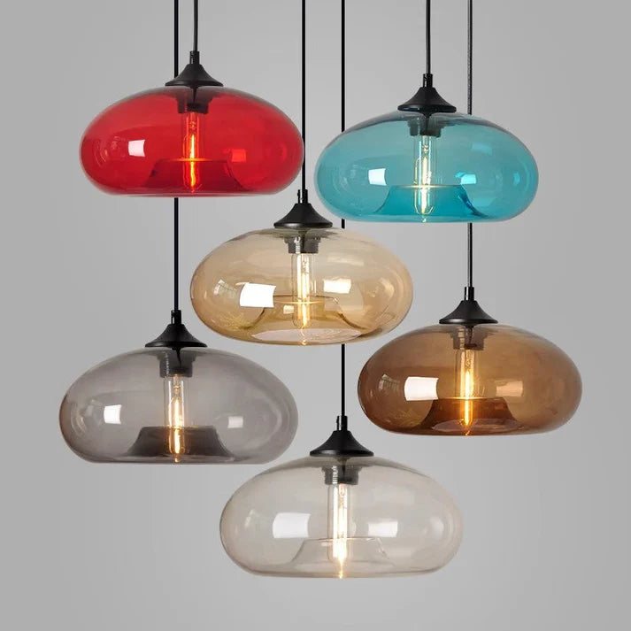 Lustra – Vintage Coloured Glass Pendant Light