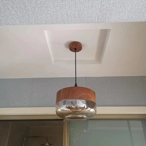 NordLuma – Scandinavian Wooden & Glass Pendant Light