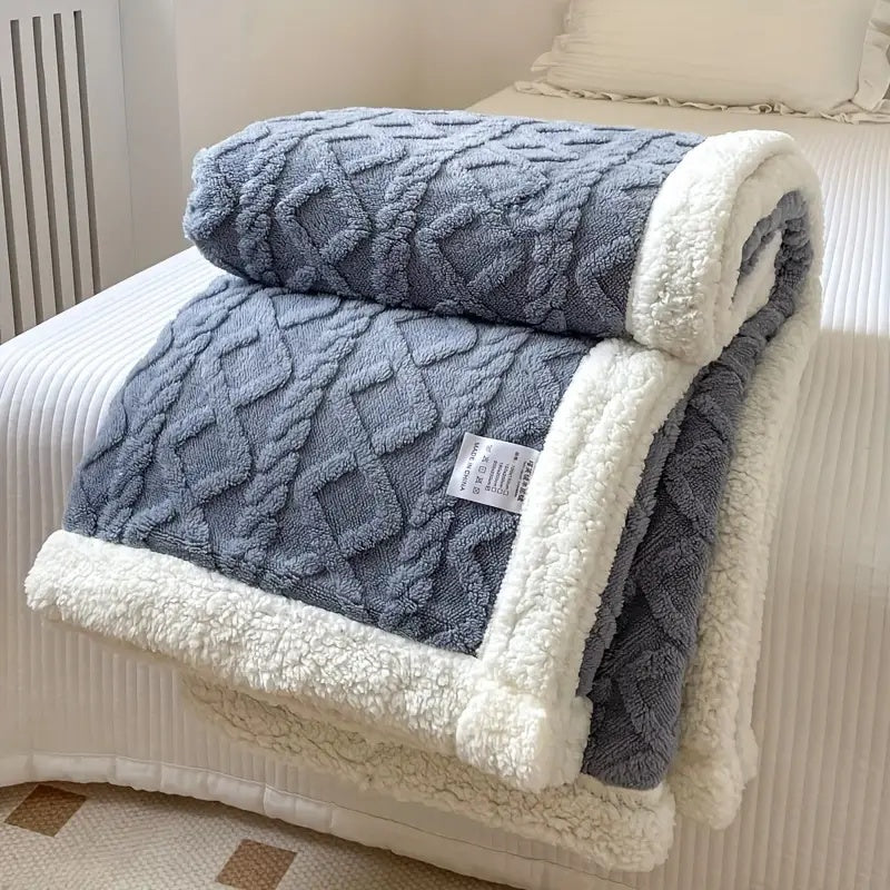 SherpaCloud – Reversible Sherpa Fleece Throw Blanket