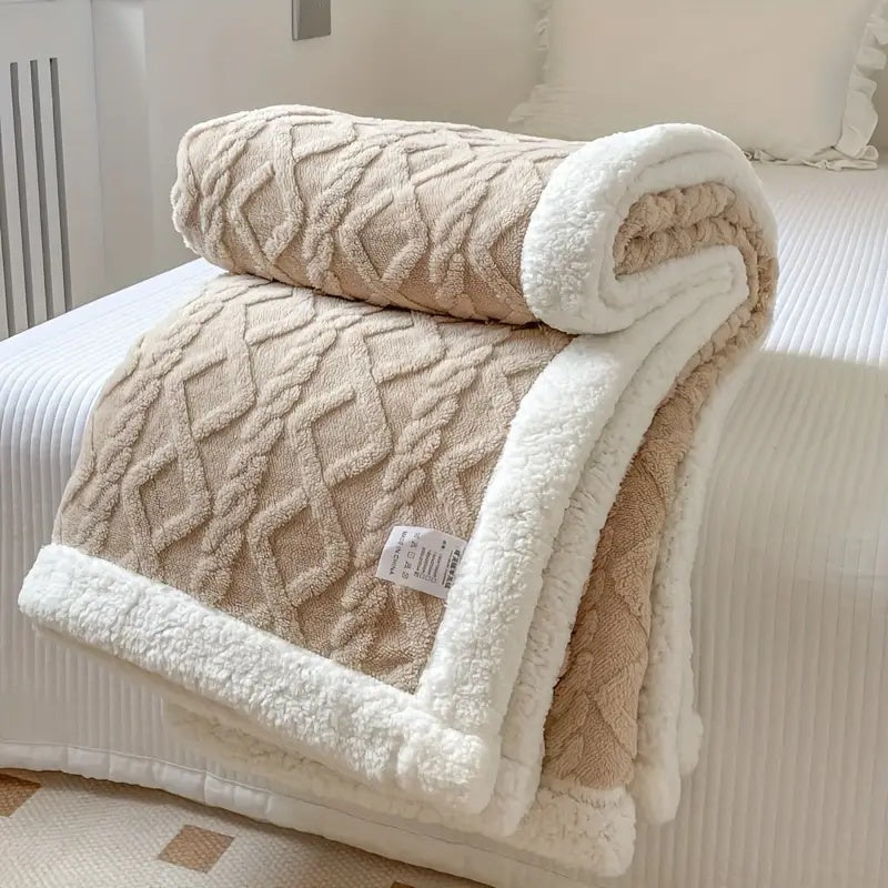 SherpaCloud – Reversible Sherpa Fleece Throw Blanket