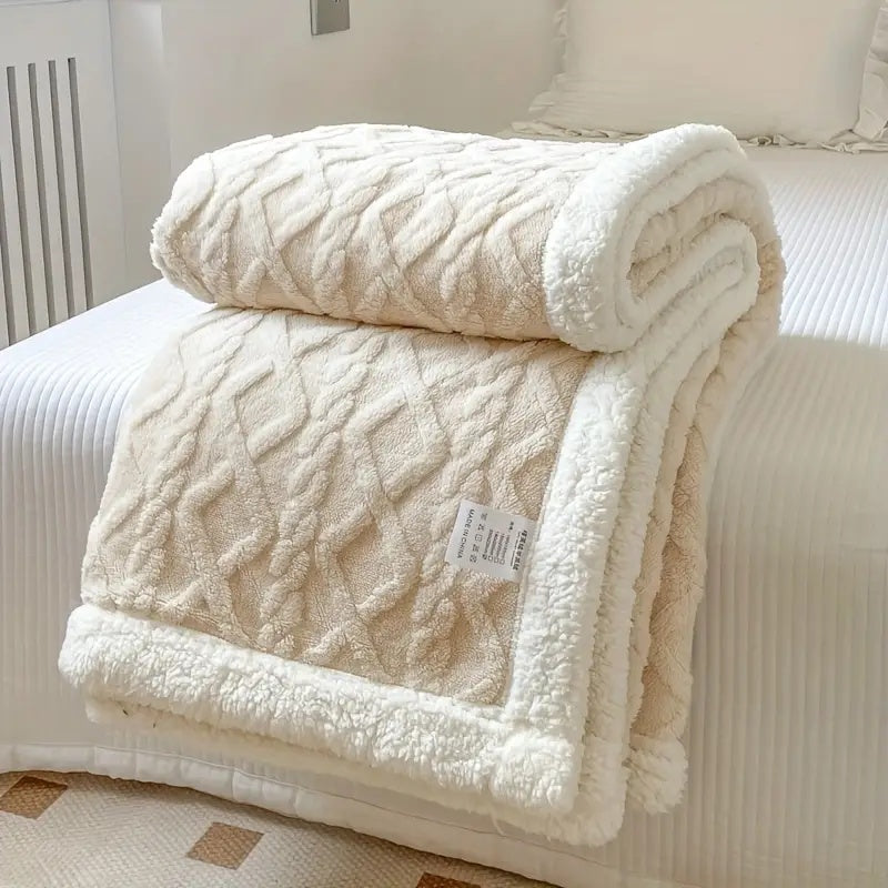 SherpaCloud – Reversible Sherpa Fleece Throw Blanket