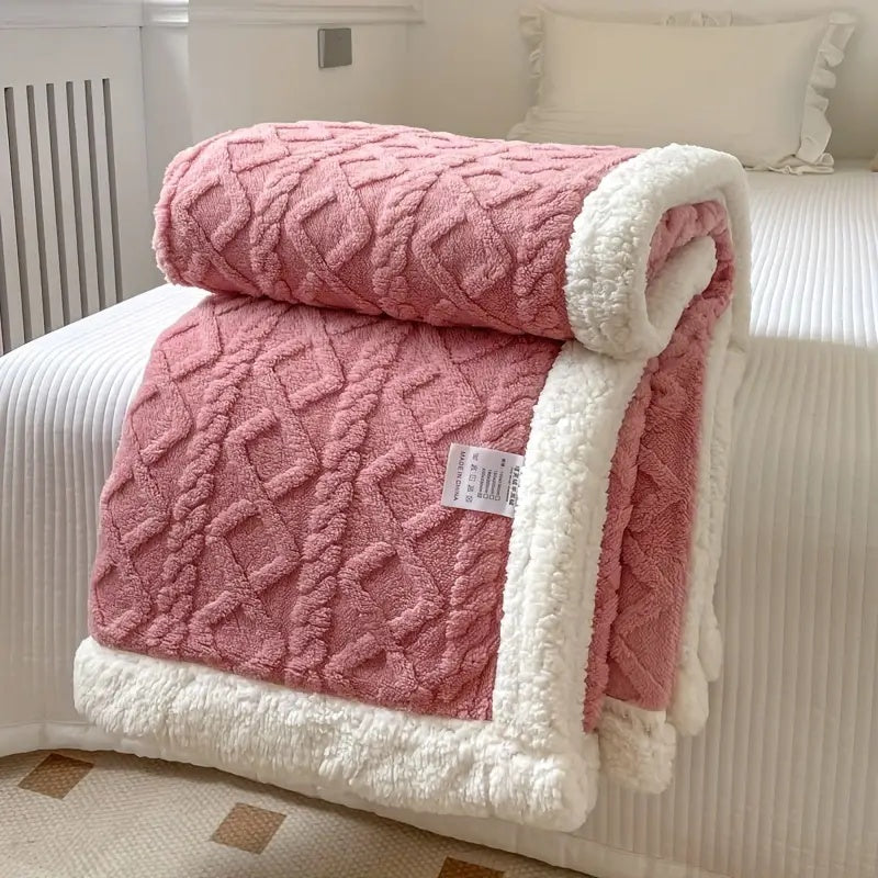 SherpaCloud – Reversible Sherpa Fleece Throw Blanket