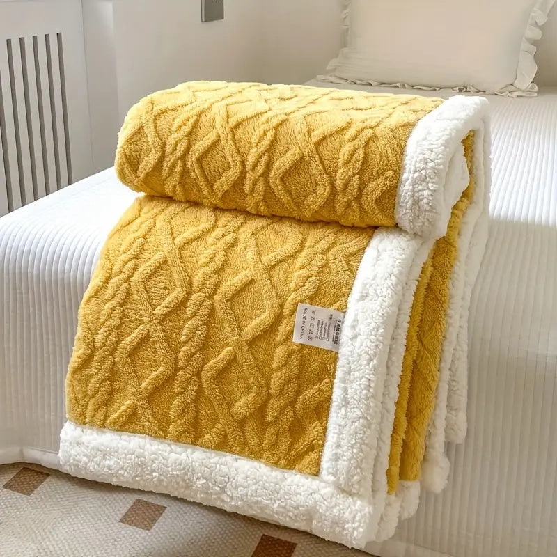 SherpaCloud – Reversible Sherpa Fleece Throw Blanket