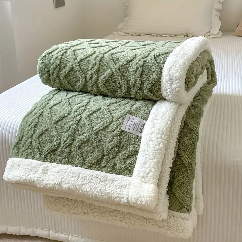 SherpaCloud – Reversible Sherpa Fleece Throw Blanket