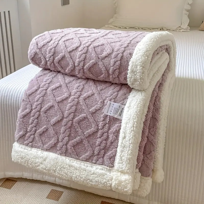 SherpaCloud – Reversible Sherpa Fleece Throw Blanket