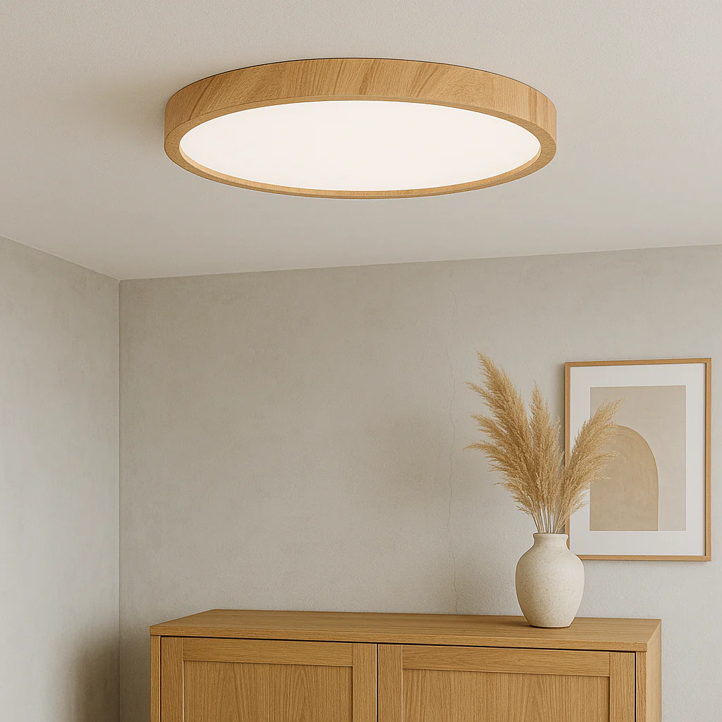 LumoWood – Minimalist Wooden Grain LED Ceiling Light
