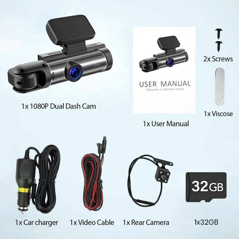 Drivexa – Dual Dash Cam for Front & Rear Protection