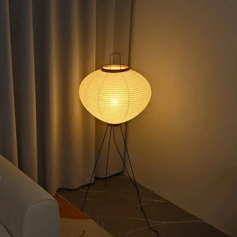 ZenGlow – Rice Paper Floor Lamp | Minimalist LED-Compatible Light