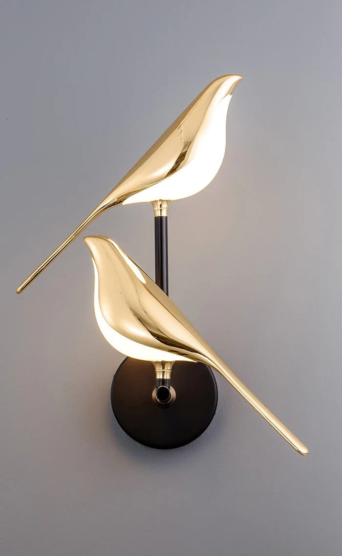 AuriBird – Modern LED Bird Wall Lamp in Gold Design