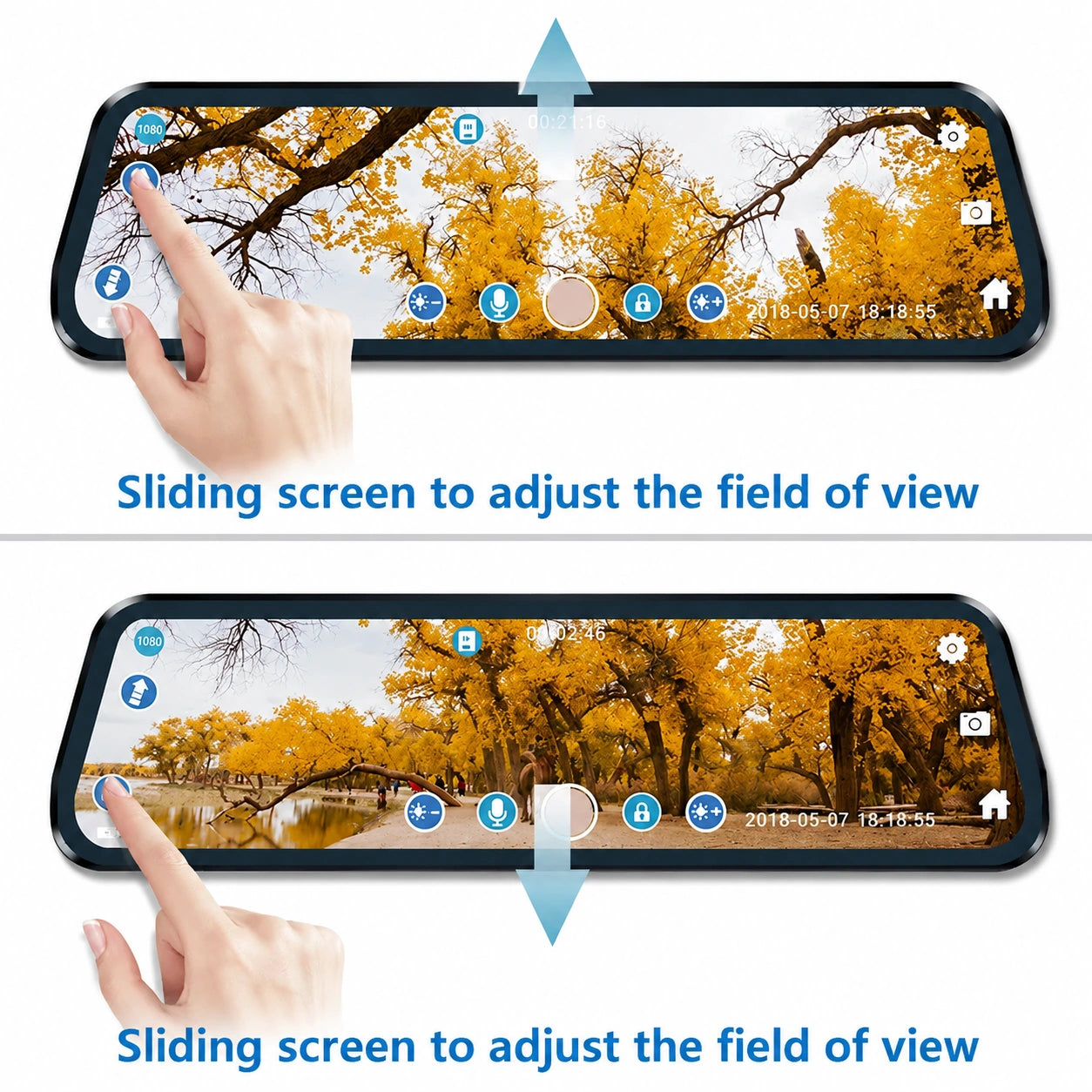 Bricodil – 10" Touchscreen Rear View Mirror Dash Cam
