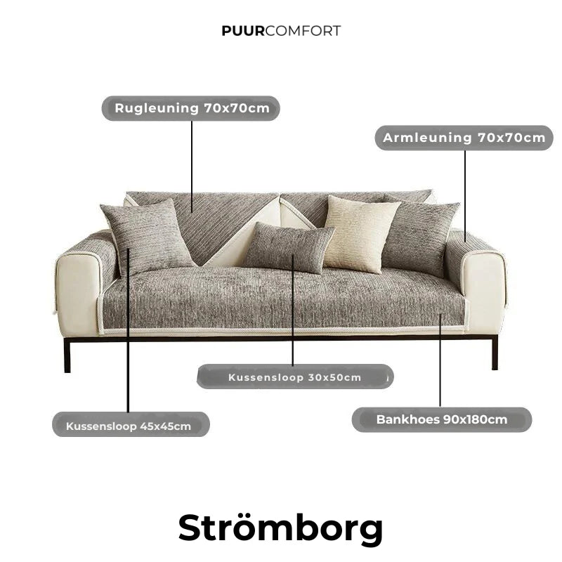 Auraea – Luxury Chenille Sofa Cover with Non-Slip Silicone Backing