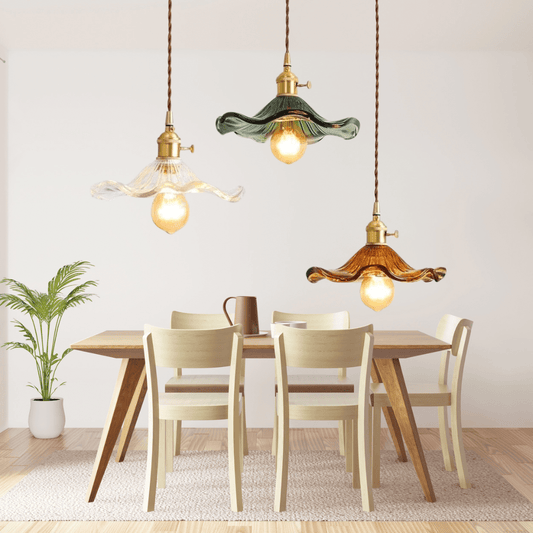Aurelia – Elegant Glass Pendant Light with Brass Detail