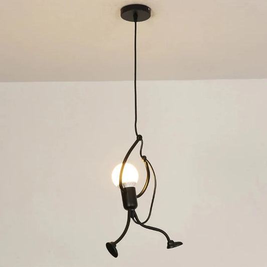 LumoJoy – Creative Iron Pendant Light with Playful Doll Design