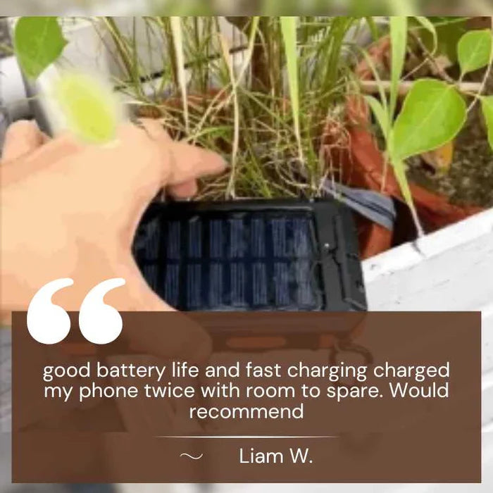 SunVault – 10,000mAh Solar Power Bank with Dual LED Flashlight