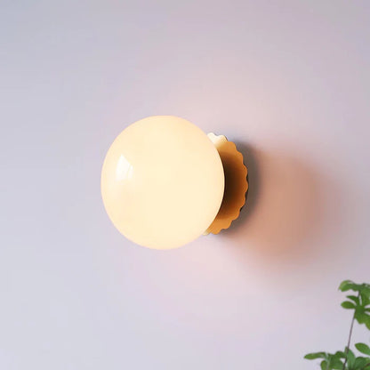 LumoPuff – Modern Glass Wall Lamp with Metal Base
