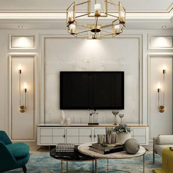 Velora – Modern Gold LED Wall Lamp with Dual Light Tubes