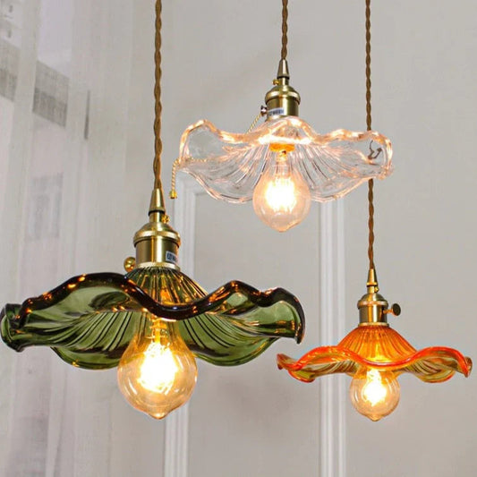 Aurelia – Elegant Glass Pendant Light with Brass Detail