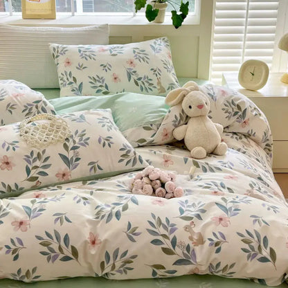 Dewn – Soft Floral & Butterfly Duvet Cover Set with Breathable Fabric