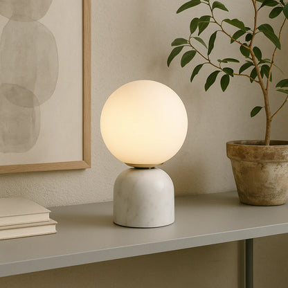 Lunara – Modern Marble Globe Table Lamp