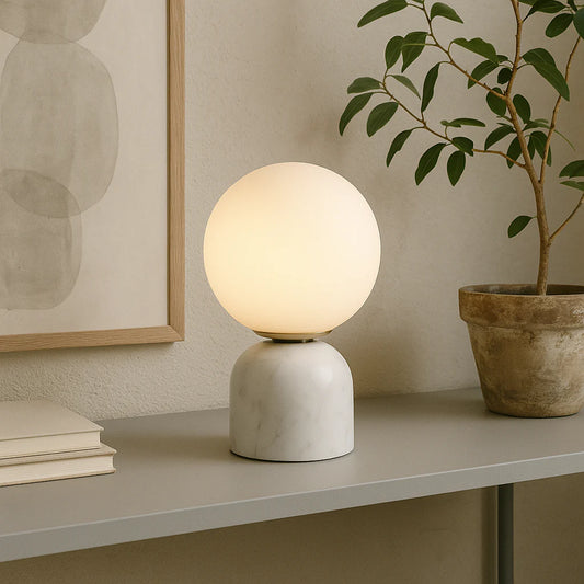 Lunara – Modern Marble Globe Table Lamp