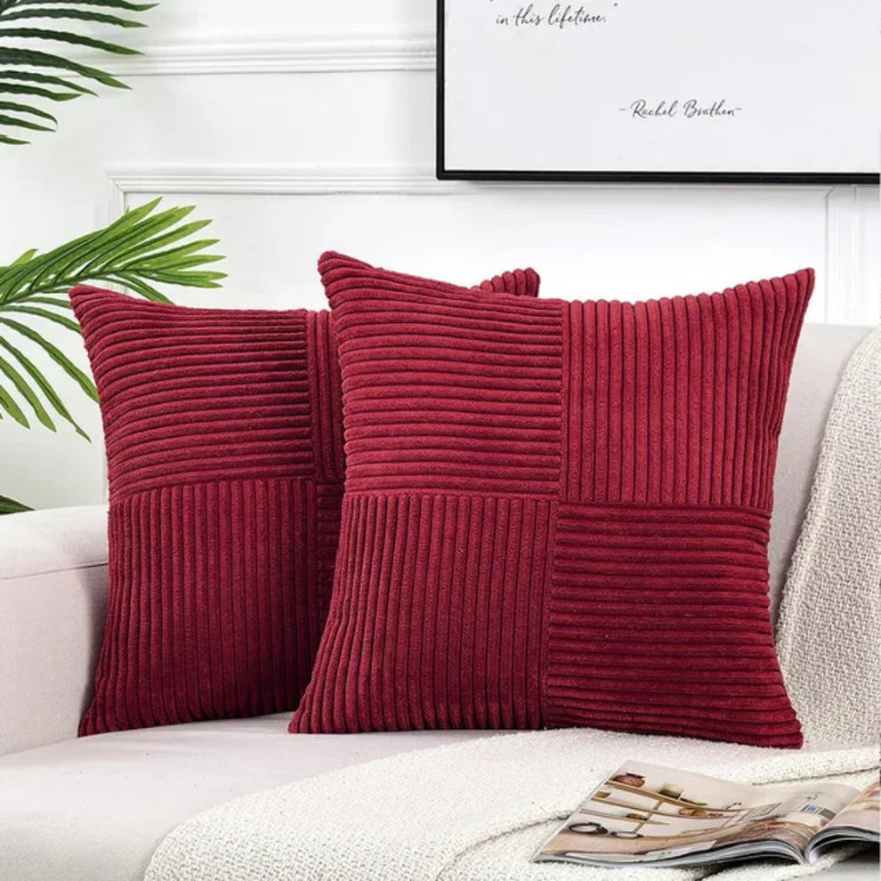Volyx – Soft Corduroy Cushion Cover Set for Modern Sofa & Living Room Décor