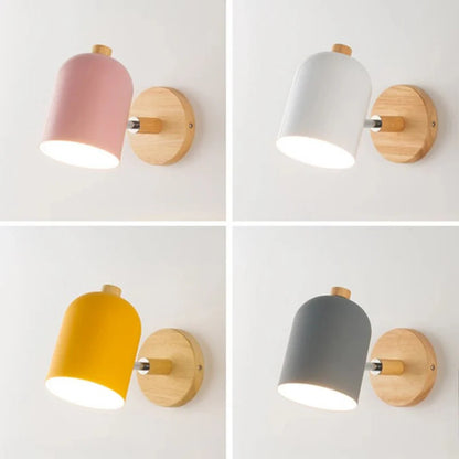 LumoWood – Nordic Wooden Wall Lamp with LED Shade