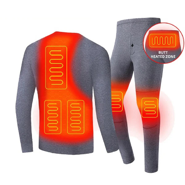 ThermaLuxe – USB Heated Thermal Underwear Set with Intelligent Temperature Control