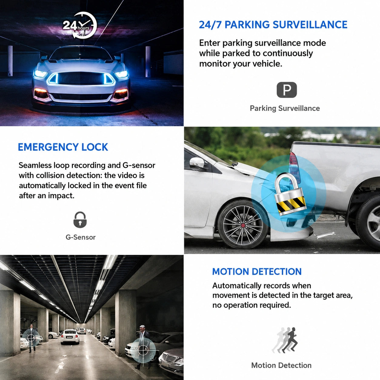 Bricodil – Triple Channel Dash Camera with Parking Monitor