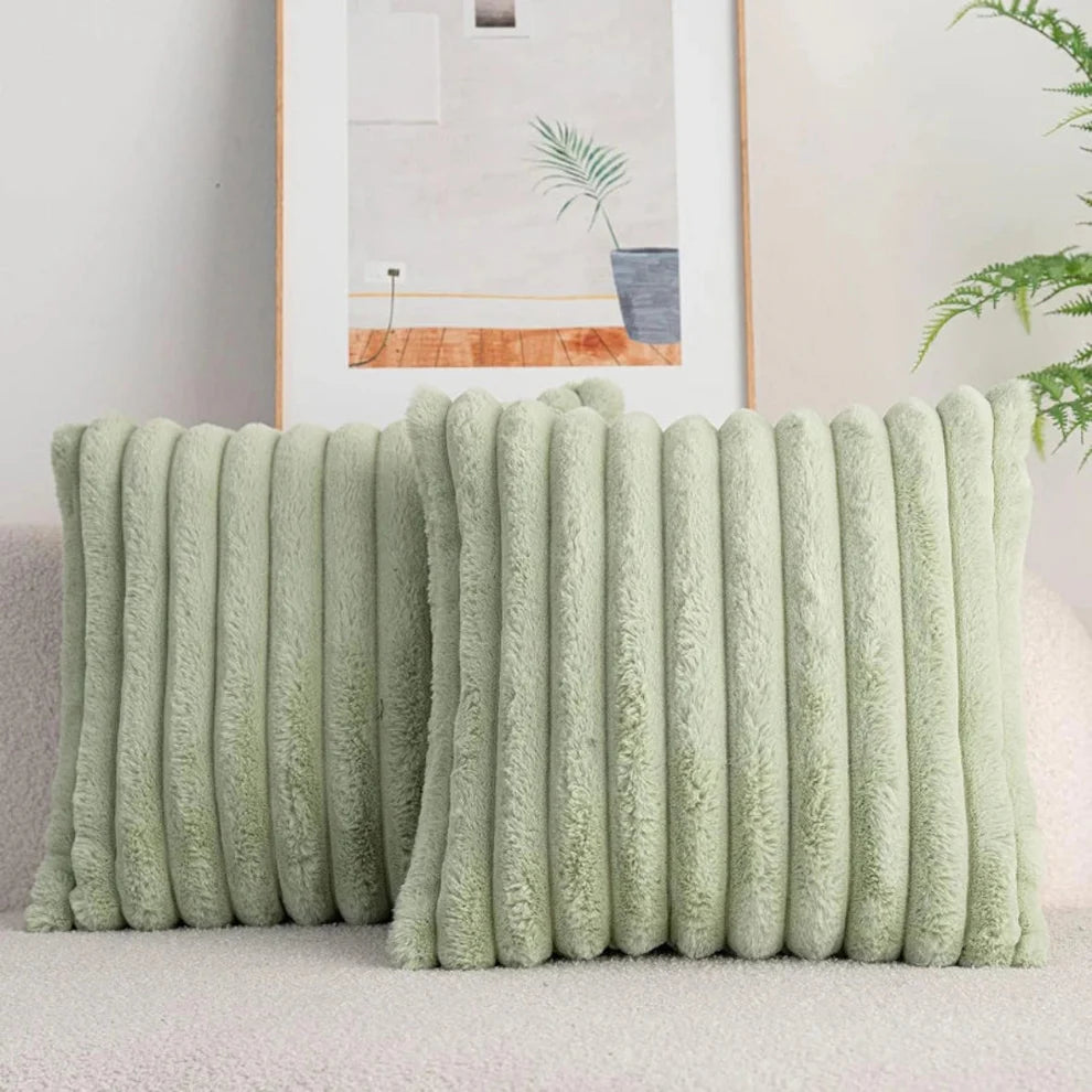 Zlina – Ultra-Soft Ribbed Plush Cushion Cover for Modern Sofa & Bedroom Décor