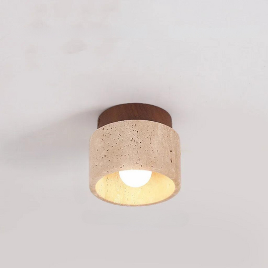 StoneAura – Modern Travertine Ceiling Light