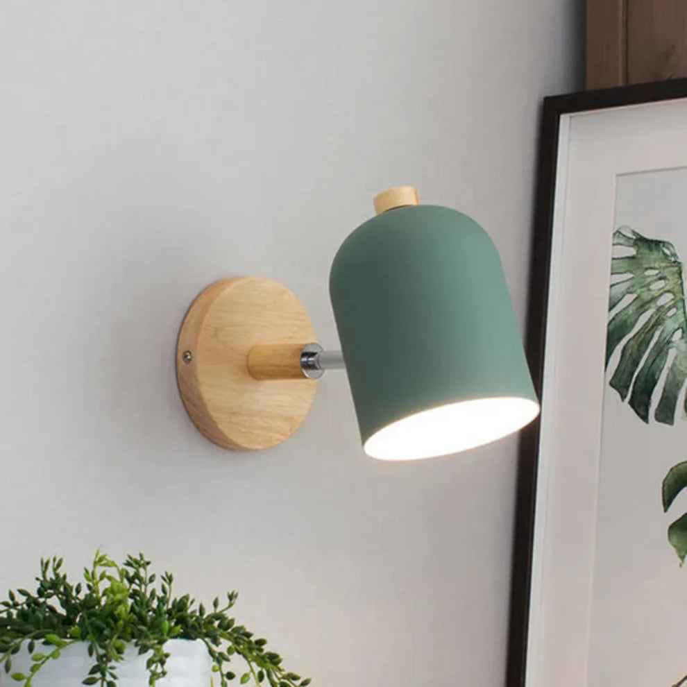 LumoWood – Nordic Wooden Wall Lamp with LED Shade