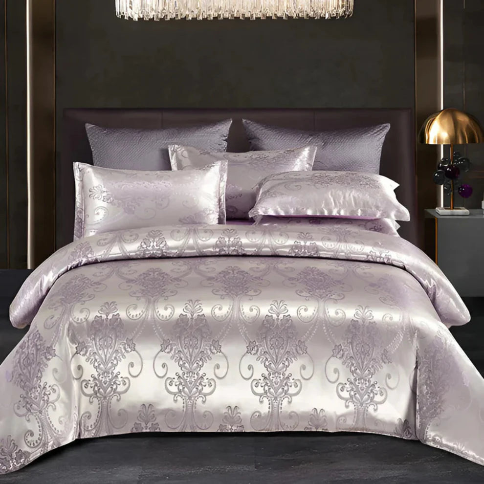 Velura – Luxury Satin Jacquard Bedding Set with Floral Pattern