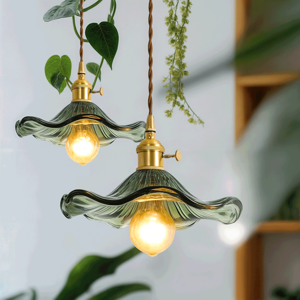 Aurelia – Elegant Glass Pendant Light with Brass Detail