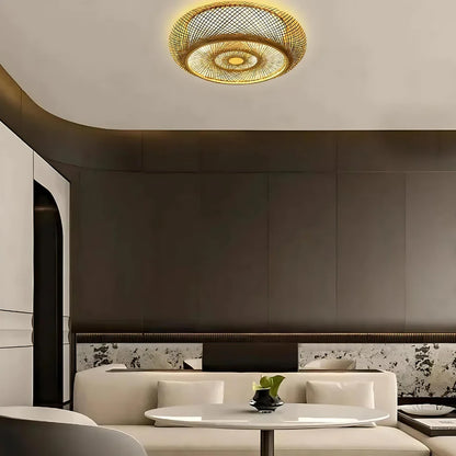 Nayora – Handwoven Bamboo LED Ceiling Light