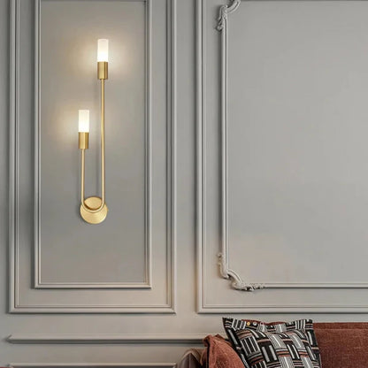 Velora – Modern Gold LED Wall Lamp with Dual Light Tubes