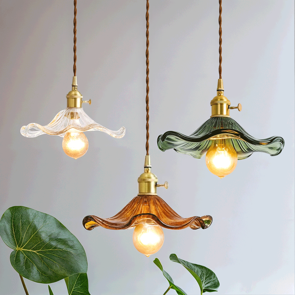 Aurelia – Elegant Glass Pendant Light with Brass Detail