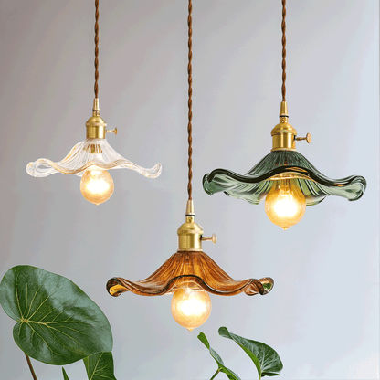 Aurelia – Elegant Glass Pendant Light with Brass Detail