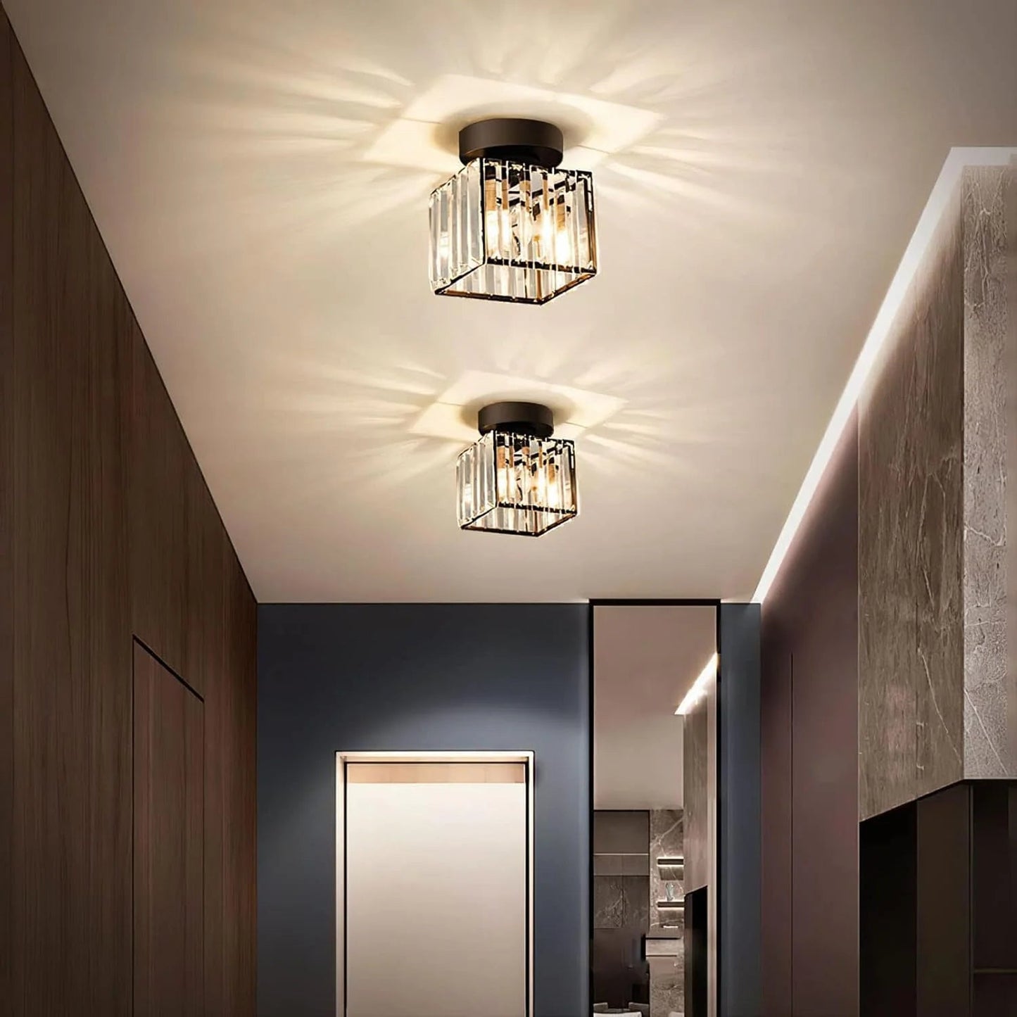 Lunaris – Elegant Crystal LED Ceiling Light with Silver Finish