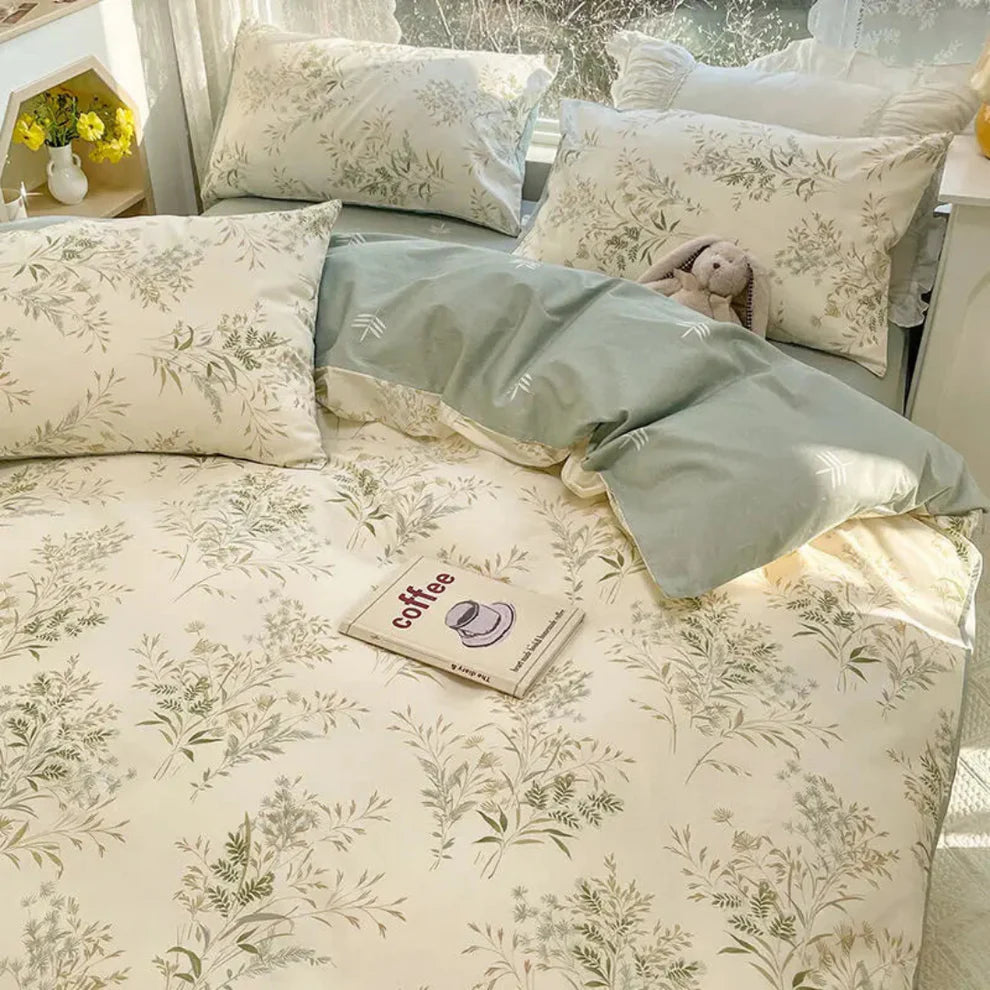 Dewn – Soft Floral & Butterfly Duvet Cover Set with Breathable Fabric