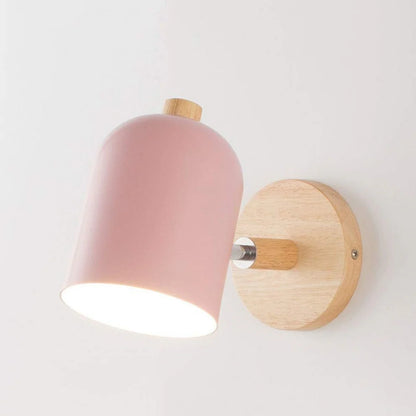 LumoWood – Nordic Wooden Wall Lamp with LED Shade