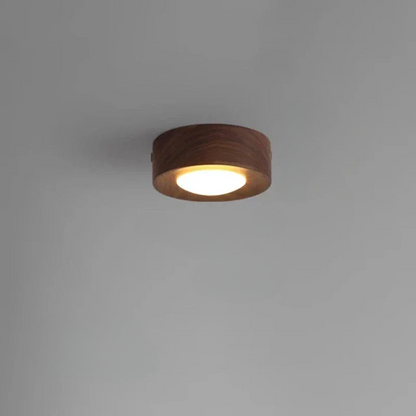 WoodAura – Modern Walnut LED Ceiling Spotlight