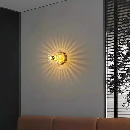 SolaraLux – Modern Glass Wall Lamp with Radiant Light Effect