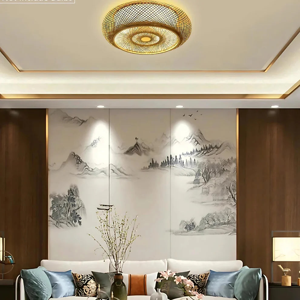 Nayora – Handwoven Bamboo LED Ceiling Light