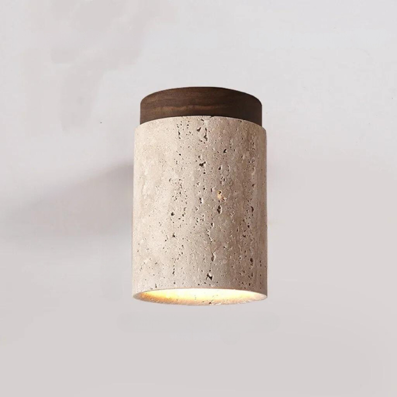 Big StoneAura – Modern Travertine Ceiling Light