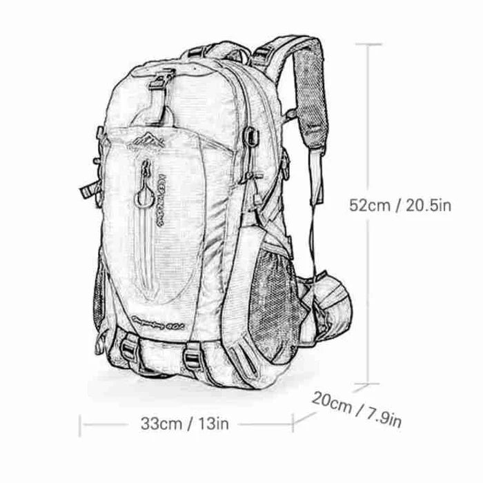 TrailVenture – 40L Waterproof Hiking Backpack