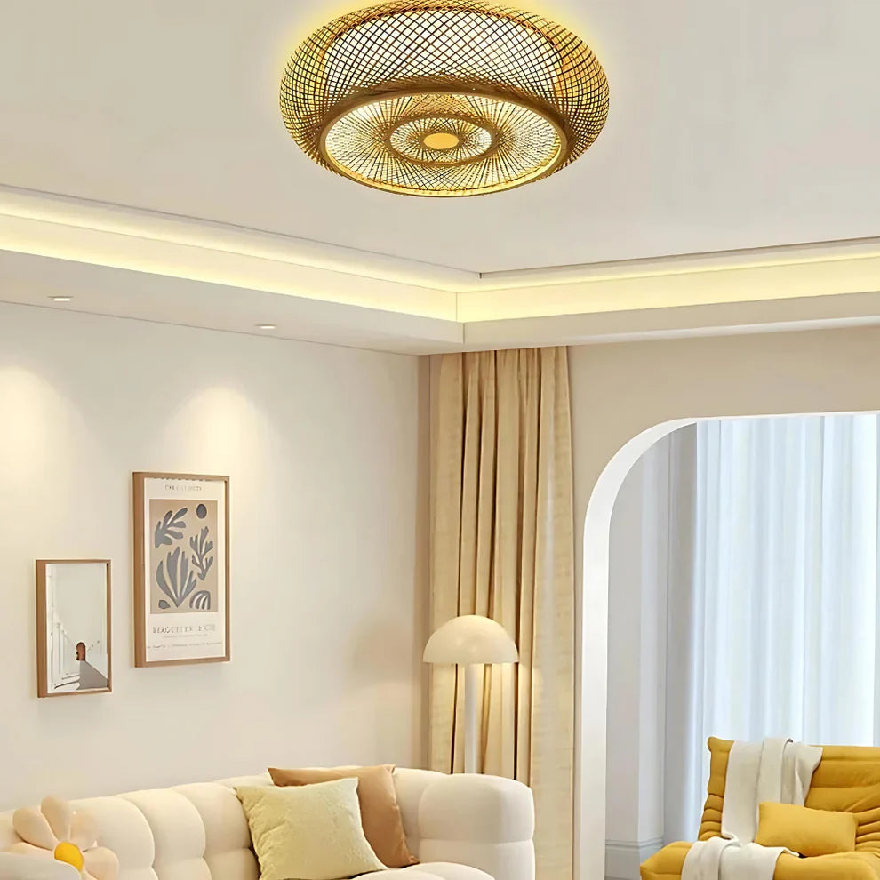 Nayora – Handwoven Bamboo LED Ceiling Light