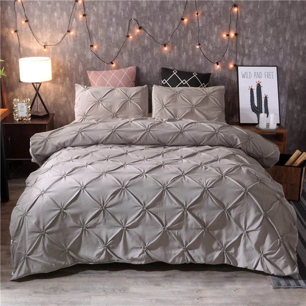 Orvix – Luxury Cotton Pintuck Duvet Cover Set with Elegant Pleated Design